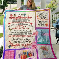 Personalized To My Daughter-In-Law Quilt Blanket I Love You So Much Quilt Blanket Great Customized Blanket Gifts For Birthday Christmas Thanksgiving