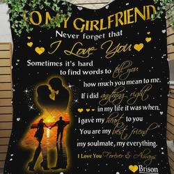 Personalized To My Girlfriend Quilt Blanket I Love You Forever And Always Great Customized Blanket Gifts For Birthday Christmas Thanksgiving