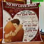 personalized to my girlfriend you are the love of my life custom text quilt blanket d2448327