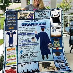 Personalized To My Grandson From Grandma I Want You To Believe Quilt Blanket Great Customized Gifts For Birthday Christmas Thanksgiving Graduation