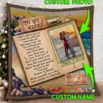 personalized to my wife beach life custom image quilt blanket d2448437