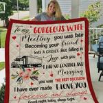 personalized trucker to my gorgeous wife quilt blanket from husband i love you forever and always 0