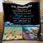 personalized turtle to my granddaughter from grandma grandpa remember you are braver quilt 0