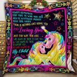 personalized unicorn to my child from dad loving you just the way you are quilt blanket great 0