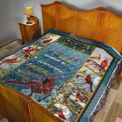 Personalized Winter Cardinal To My Wife From Husband You Complete Me Quilt Great Customized Gifts For Birthday Christmas Thanksgiving MotherS Day