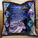 personalized wolf to my wife from husband i love you forever and always quilt blanket great 0
