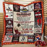 personalized wrestling to my grandson from grandma grandpa never forget your way back home quilt 0