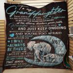 personlized elephant to my granddaughter from grandma i will always be there quilt blanket great 0
