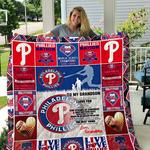 philadelphia phillies to my grandson love grandmom personalized custom name quilt blanket d2418770