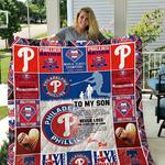 philadelphia phillies to my son love dad quilt blanket d2452292