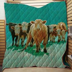 Picture Farmer Cow Loves Blanket Th1707 Quilt