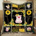 pig pig with sunflower quilt blanket dhc3112571td d2477779