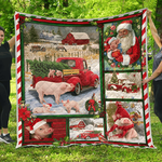 pig red truck christmas quilt blanket d2452820