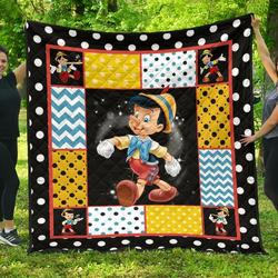 Pinocchio Cartoon Fan Gift Idea Quilt