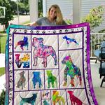 pitbull silhouette art quilt blanket dhc1501375vt d2479775