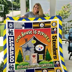 Pittsburgh Steelers And Dallas Cowboys Quilt Blanket