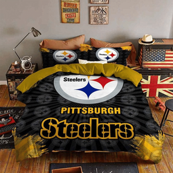 Pittsburgh Steelers W091003  NFL Football Team Bedding Set Duvet Cover With Pillowcase Amazing Gift For Football Lovers