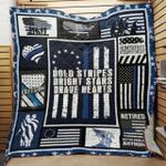 police us flag retired not my problem anymore quilt blanket great customized blanket gifts for 0