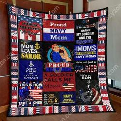Proud Navy Mom Quilt Cd010  Quilt
