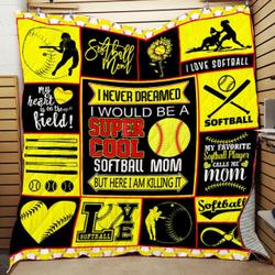 Proud Softball Mom Quilt Bt22_1308  Quilt