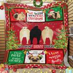 pug dog christmas cl14100425mdq quilt blanket d2481616