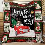 pug dog christmas hur quilt hb d2486664