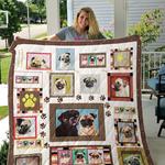 pugs paw prints frame quilt blanket great customized blanket gifts for birthday christmas d2453239