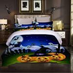 pumpkin lantern ghost black cat halloween elements bedding set rbsmt nooapsna d2129679