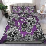 purple skull pattern bed sheets spread comforter duvet cover bedding sets d2123771