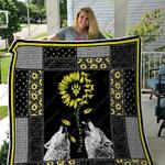 qd wolf sunflower lovers quilt blanket d2450612