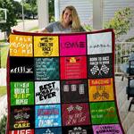 racing born to race forced to work quilt blanket great customized blanket gifts for birthday 0