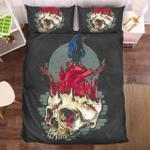 raven skull horror bedding set bedroom decor d2190502