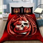 red dragon with skull duvet cover bedding set d2121202