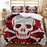 red pattern halloween skull bedding set bedroom decor d2230850