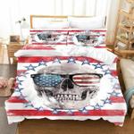 red stripes skull wear glass us flag printed bedding set bedroom decor d2115598