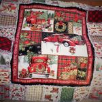 red truck christmas panel cla2110385q quilt blanket d2480866