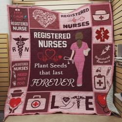 Registered Nurse Plant Seeds That Last Forever Quilt Blanket Great Customized Blanket Gifts For Birthday Christmas Thanksgiving