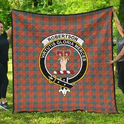 Robertson Hunting Modern Tartan Clan Badge Premium Quilt Th8 Home Decor  Quilt