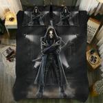 rock skull black gray light bedding set bedroom decor d2115364