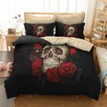 rose skull dark bedding set bedroom decor d2114607