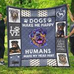 rottweiler make me happy quilt blanket great customized blanket gifts for birthday christmas 0