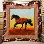 running horse in sunset quilt blanket d296 quilt d2416538