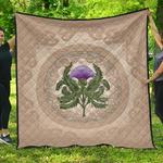 scotland premium luxurious cream thistle flowers qq quilt bevret d2485786
