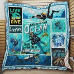scuba diving and into the ocean i go to lose my mind and find my soul quilt blanket great 0