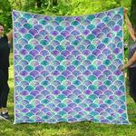 sea blue mermaid scales cl17100550mdq quilt blanket d2483733