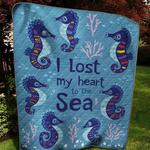 sea horse i lost my heart to the sea quilt blanket great customized blanket gifts for birthday 0