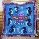 seahorse i lost my heart to the sea quilt blanket great customized blanket gifts for birthday 0