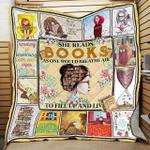 she reads books as one would breathe air to fill up and live quilt blanket great customized 0