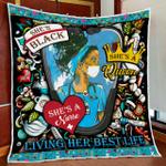 shes black shes a queen shes a nurse living her best life quilt blanket d2448945