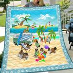 shetland sheepdog going camping on the beach quilt quilt d2420951